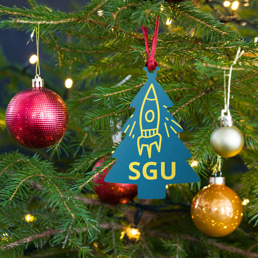 Wooden Rocket Ornament